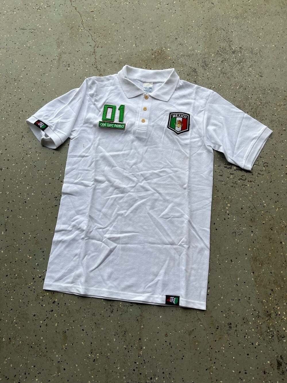 San Luis Potosí Mexico Embroidered White Polo Shirt
